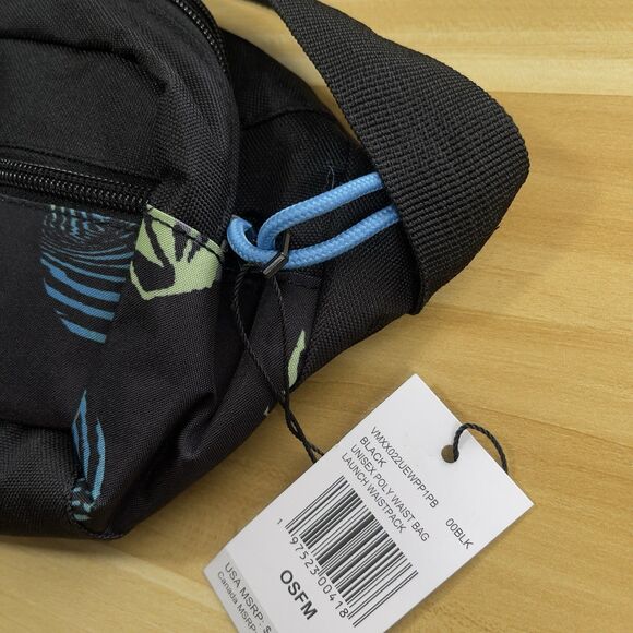 Volcom Black Unisex Poly Waist Bag Launch Waistpack Belt Bag Fanny Pack NEW - Picture 3 of 9